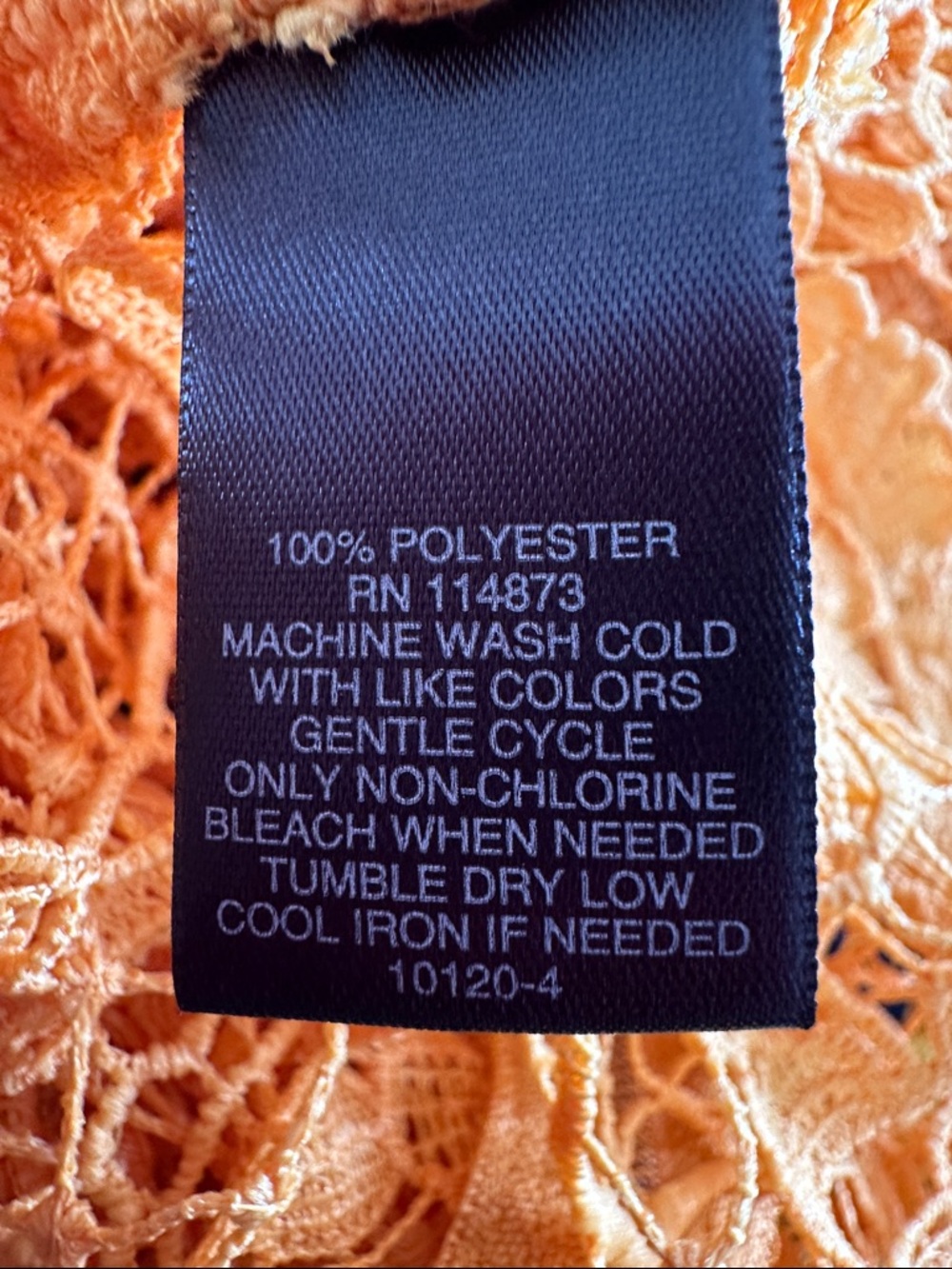 BOLD elements Crochet Floral Openwork Top in light Orange in color - Picture 9 of 9